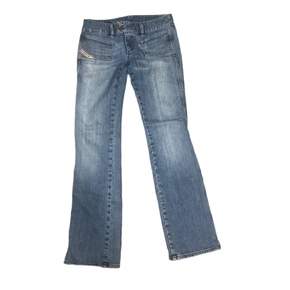 DIESEL INDUSTRY Jeans Women's Size 30 Blue Low Waist Two Buttons Hush Y2K